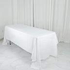 Polyester 60"x126" Rectangle Tablecloth White - Wrinkle-Resistant Table Cover for Weddings & Parties