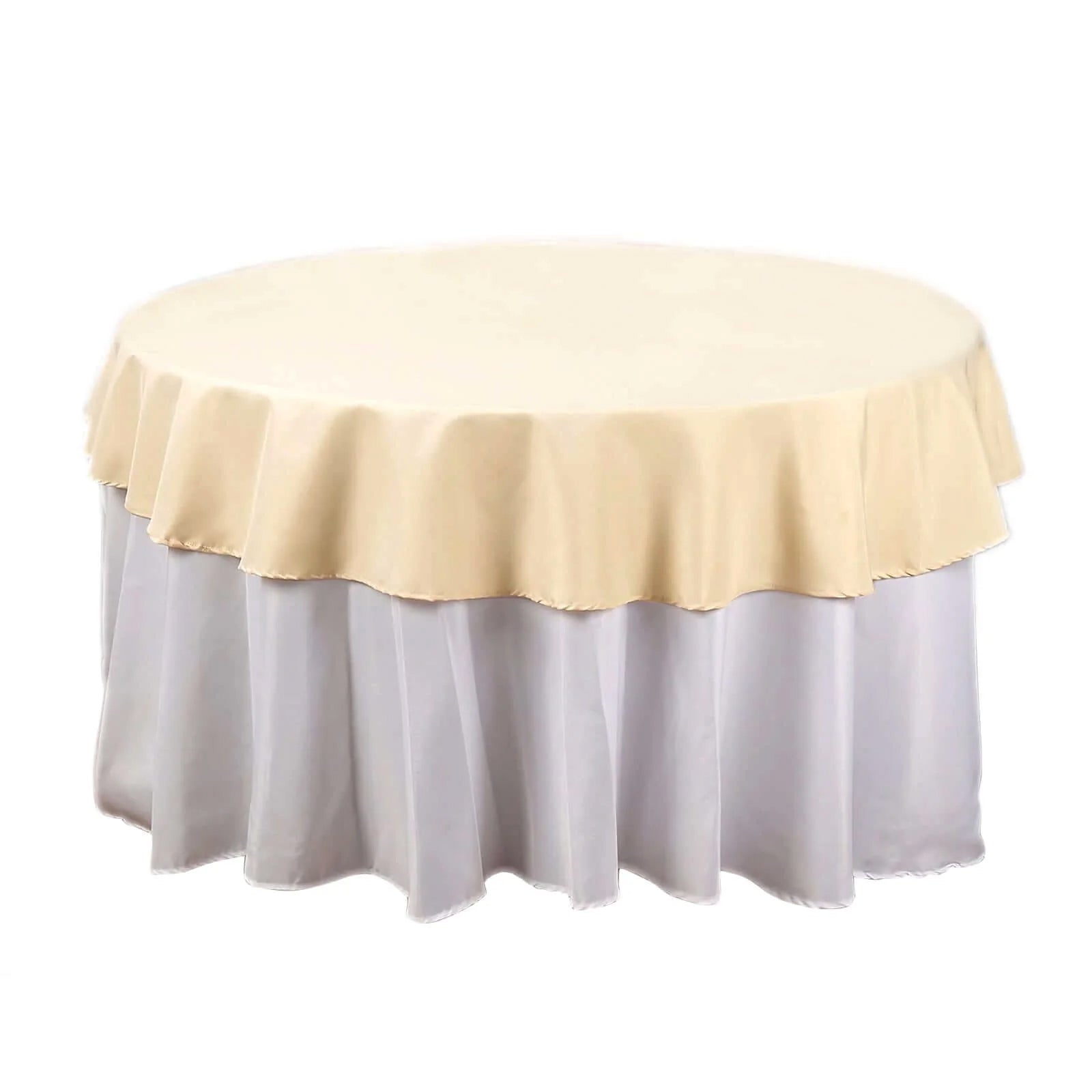 Polyester 70" Round Tablecloth Beige - Durable & Wrinkle-Resistant Table Cover