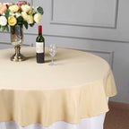 Polyester 70" Round Tablecloth Beige - Durable & Wrinkle-Resistant Table Cover