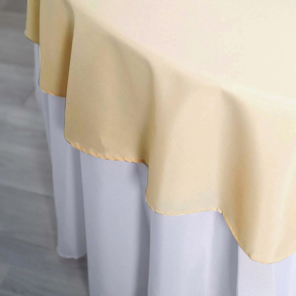 Polyester 70" Round Tablecloth Beige - Durable & Wrinkle-Resistant Table Cover