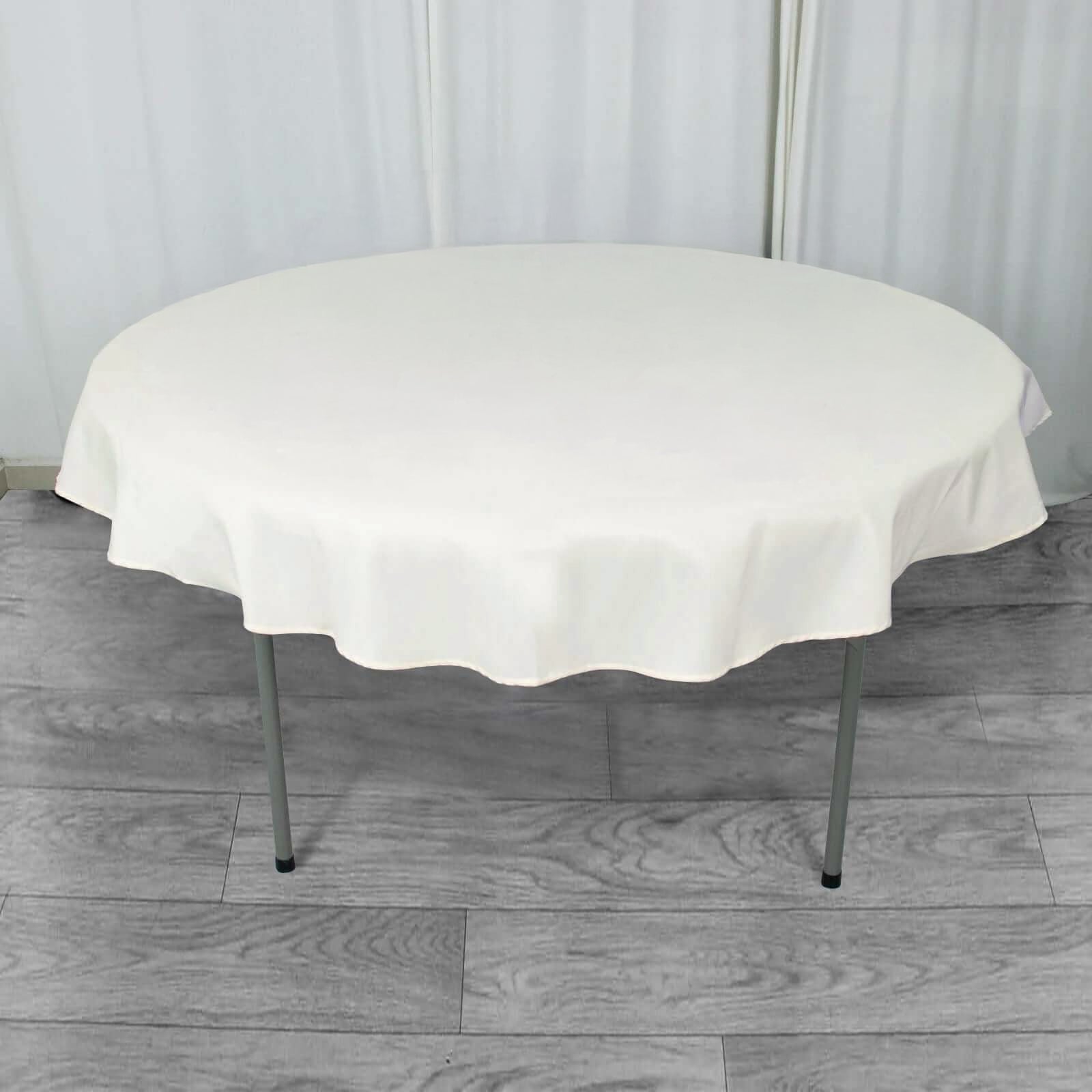 Premium Polyester 70" Round Tablecloth Ivory - Stain and Wrinkle-Resistant 220GSM Table Cover