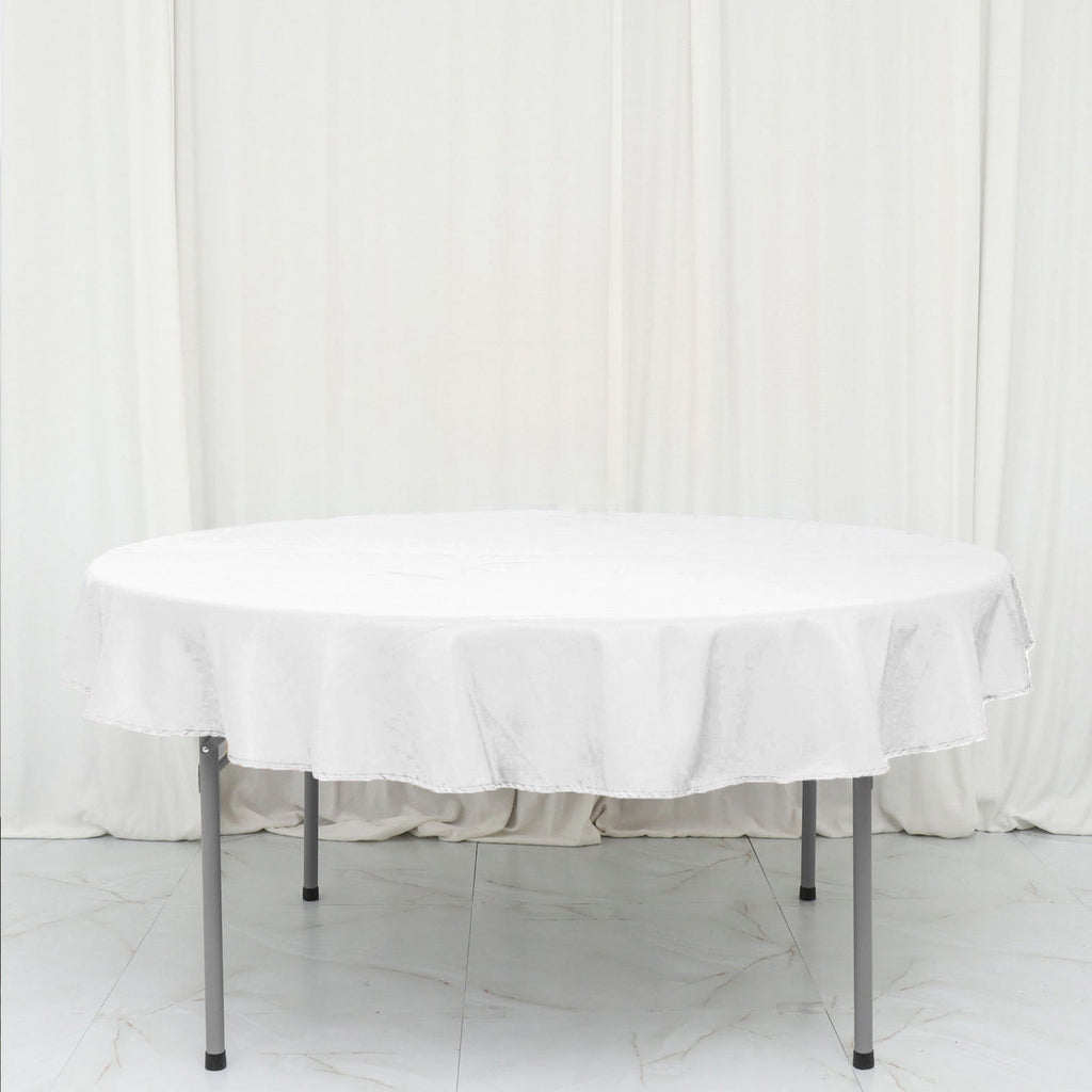 Polyester 70" Round Tablecloth White - Durable & Wrinkle-Resistant Table Cover for Everyday Use