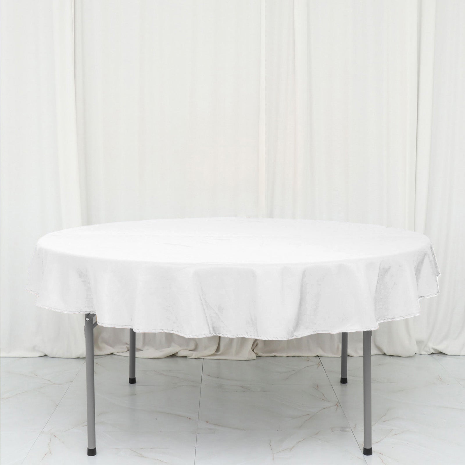 Polyester 70" Round Tablecloth White - Durable & Wrinkle-Resistant Table Cover for Everyday Use