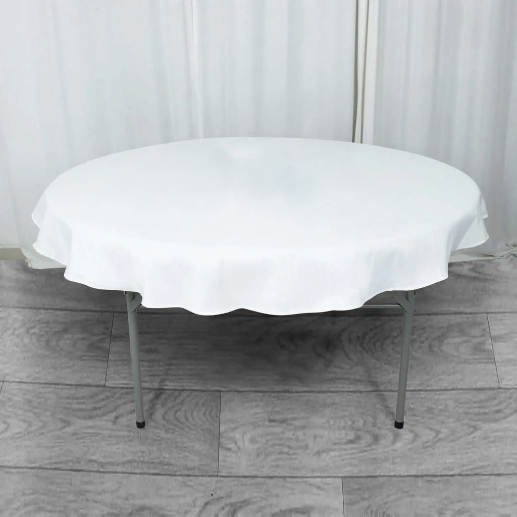 Premium Polyester 70" Round Tablecloth White - Stain and Wrinkle-Resistant 220GSM Table Cover for Weddings & Events