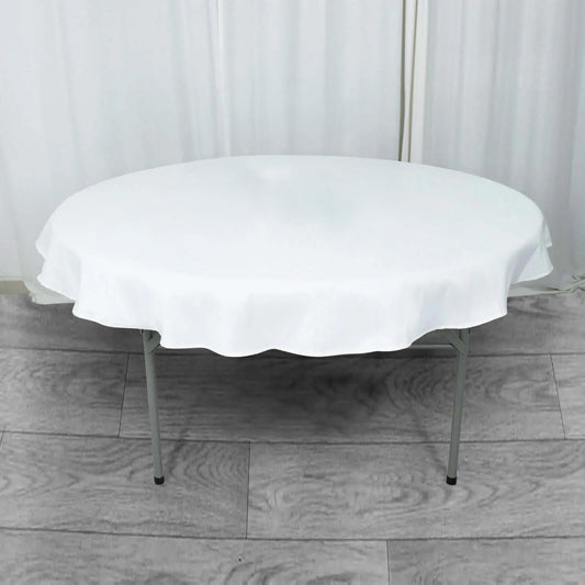 Premium Polyester 70" Round Tablecloth White - Stain and Wrinkle-Resistant 220GSM Table Cover for Weddings & Events