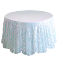 Sequin 120" Round Tablecloth Iridescent Blue - Seamless Big Payette Table Cover