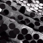 Sequin 120" Round Tablecloth Black - Seamless Big Payette Design for Luxe Celebrations