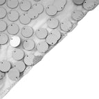 Sequin 120" Round Tablecloth Silver - Seamless Big Payette Design Table Cover