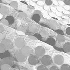 Sequin 120" Round Tablecloth Silver - Seamless Big Payette Design Table Cover