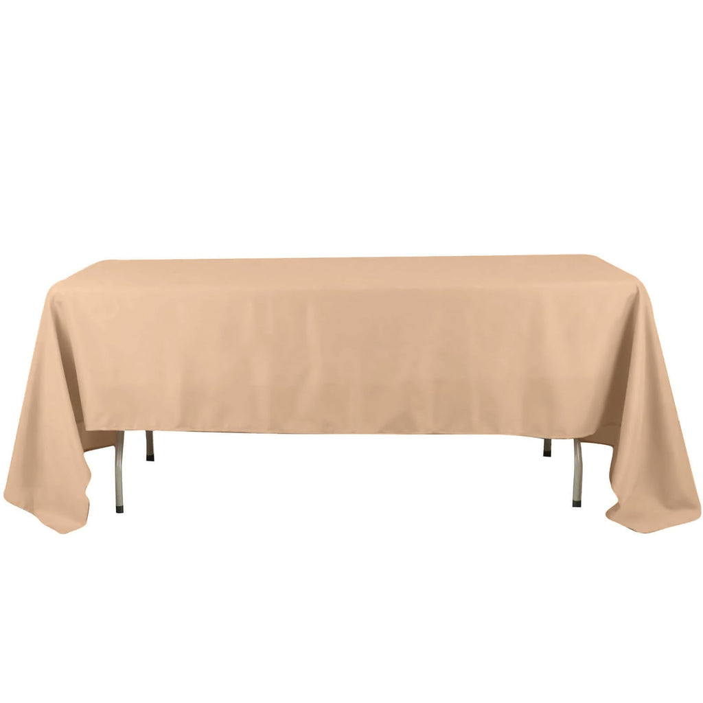 Polyester 72"x120" Rectangle Tablecloth Nude - Durable and Stylish Table Cover