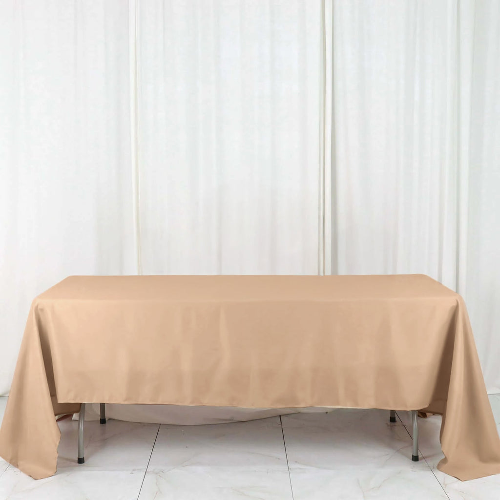 Polyester 72"x120" Rectangle Tablecloth Nude - Durable and Stylish Table Cover