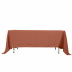 Polyester 72"x120" Rectangle Tablecloth Terracotta (Rust) - Durable and Stylish Table Cover