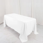 Premium Polyester 72"x120" Rectangle Tablecloth White - 220GSM Stain-Resistant Table Cover for Weddings & Event Decor