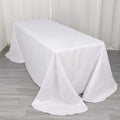 Polyester 90"x132" Rectangle Tablecloth White - Rounded Corners and Seamless Design for Sophisticated Gatherings