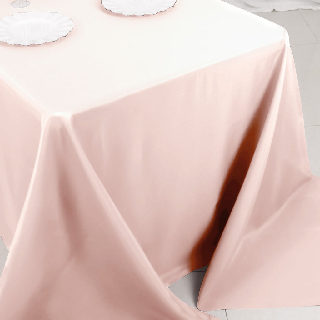 Polyester 90"x132" Rectangle Tablecloth Blush - Seamless Wrinkle-Resistant Table Cover