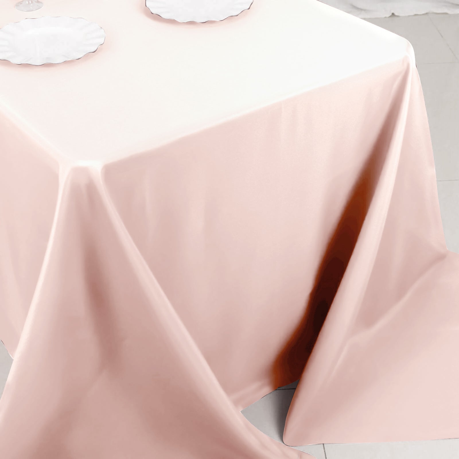 Polyester 90"x132" Rectangle Tablecloth Blush - Seamless Wrinkle-Resistant Table Cover