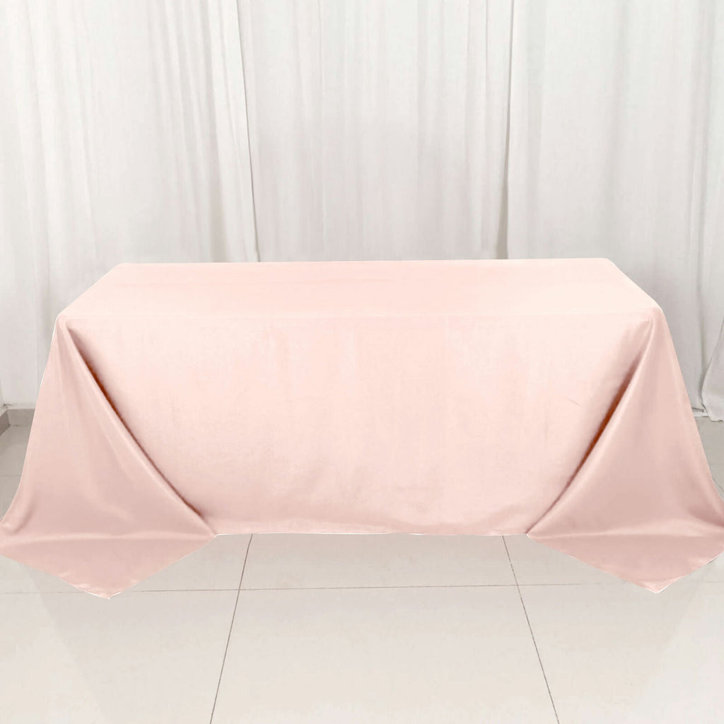 Polyester 90"x132" Rectangle Tablecloth Blush - Seamless Wrinkle-Resistant Table Cover