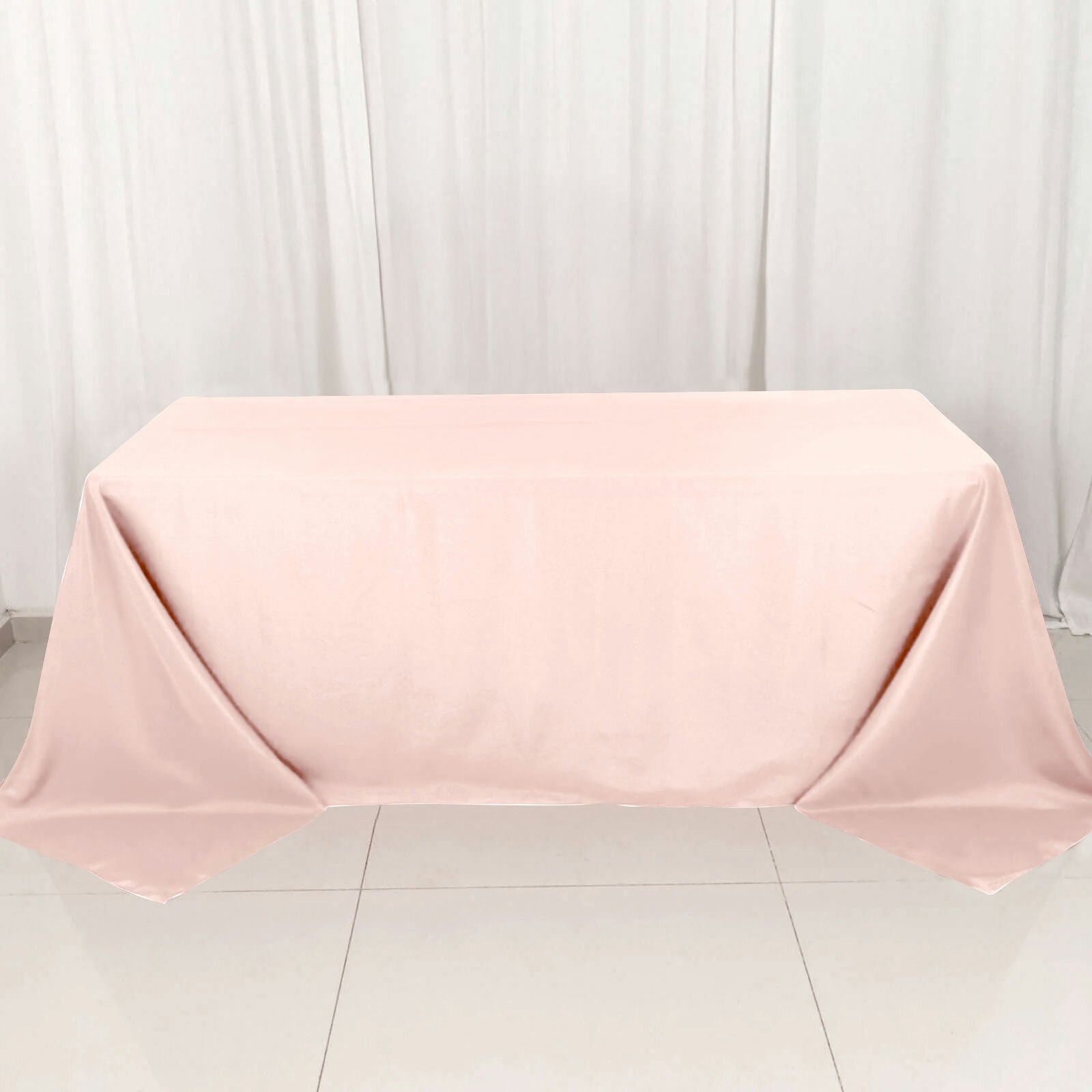 Polyester 90"x132" Rectangle Tablecloth Blush - Seamless Wrinkle-Resistant Table Cover