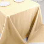 Polyester 90"x132" Rectangle Tablecloth Beige - Seamless Wrinkle-Resistant Table Cover