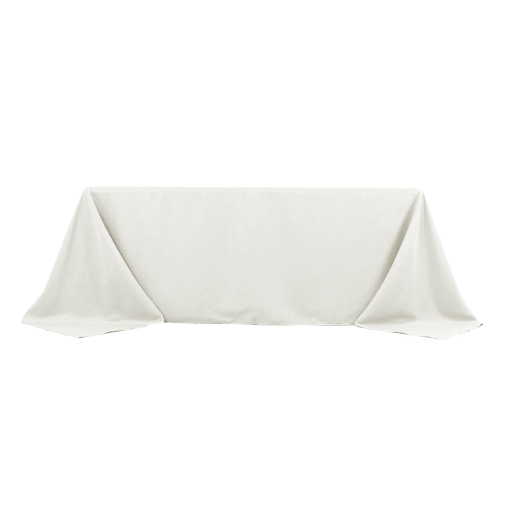 Premium Polyester 90"x132" Rectangle Tablecloth Ivory - Seamless 220GSM Stain-Resistant Table Cover