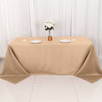 Polyester 90"x132" Rectangle Tablecloth Nude - Seamless Wrinkle-Resistant Table Cover