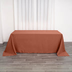 Polyester 90"x132" Rectangle Tablecloth Terracotta (Rust) - Seamless Wrinkle-Resistant Table Cover