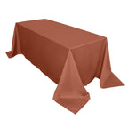 Polyester 90"x132" Rectangle Tablecloth Terracotta (Rust) - Seamless Wrinkle-Resistant Table Cover