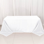 Premium Polyester 90"x132" Rectangle Tablecloth White - Seamless 220GSM Stain-Resistant Design for Luxurious Events