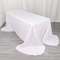 Polyester 90"x156" Rectangle Tablecloth White - Rounded Corners and Seamless Design for Luxe Events