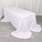 Polyester 90"x156" Rectangle Tablecloth White - Rounded Corners and Seamless Design for Luxe Events