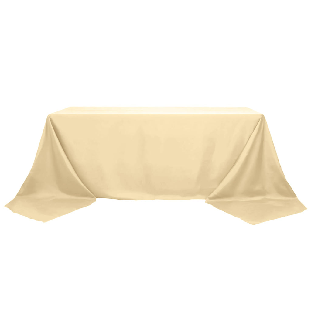Polyester 90"x156" Rectangle Tablecloth Beige - Seamless Wrinkle-Resistant Table Cover