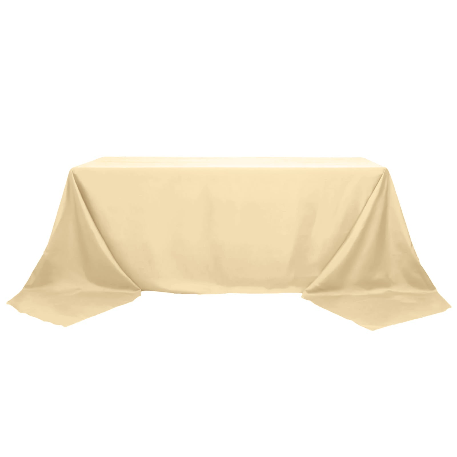 Polyester 90"x156" Rectangle Tablecloth Beige - Seamless Wrinkle-Resistant Table Cover