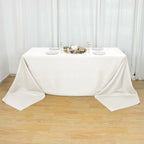 Polyester 90"x156" Rectangle Tablecloth Ivory - Seamless Wrinkle-Resistant Table Cover