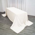 Polyester 90"x156" Rectangle Tablecloth Ivory - Seamless Wrinkle-Resistant Table Cover
