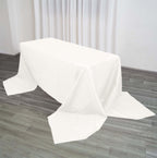 Premium Polyester 90"x156" Rectangle Tablecloth Ivory - Seamless 220GSM Stain-Resistant Table Cover