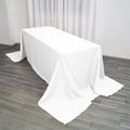 Polyester 90"x156" Rectangle Tablecloth White - Seamless Wrinkle-Resistant Design for Sophisticated Gatherings