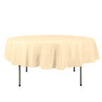 Polyester 90" Round Tablecloth Beige - Stain & Wrinkle-Resistant Table Cover