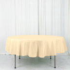 Polyester 90" Round Tablecloth Beige - Stain & Wrinkle-Resistant Table Cover