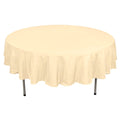 Polyester 90" Round Tablecloth Beige - Stain & Wrinkle-Resistant Table Cover