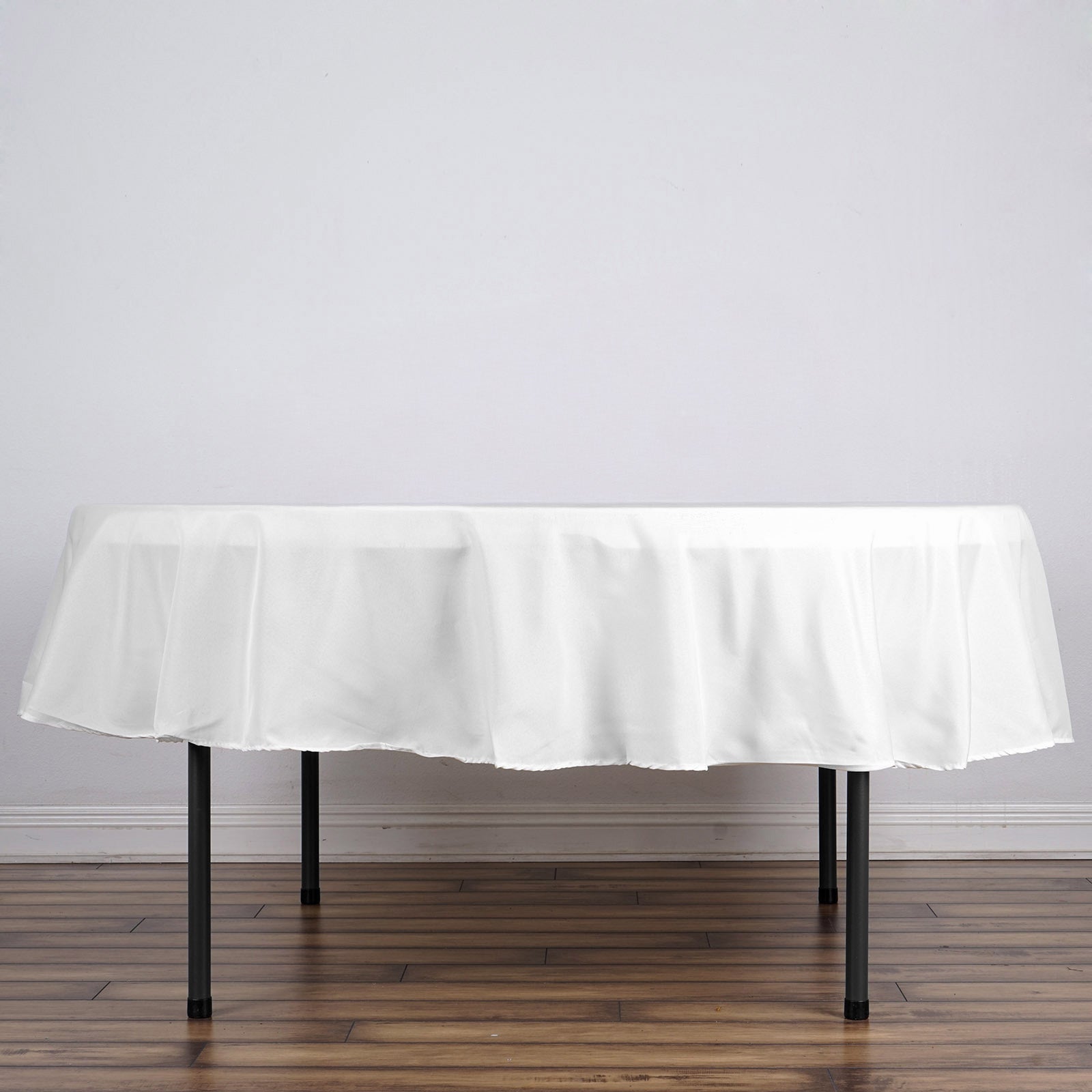 Polyester 90" Round Tablecloth White - Stain and Wrinkle-Resistant Table Cover for Party & Gatherings