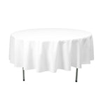 Premium Polyester 90" Round Tablecloth White - Stain and Wrinkle-Resistant 220GSM Table Cover for Weddings & Event Decor