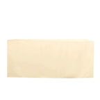 Fitted Polyester 72"x30" Rectangle Tablecloth Beige - Durable Table Cover