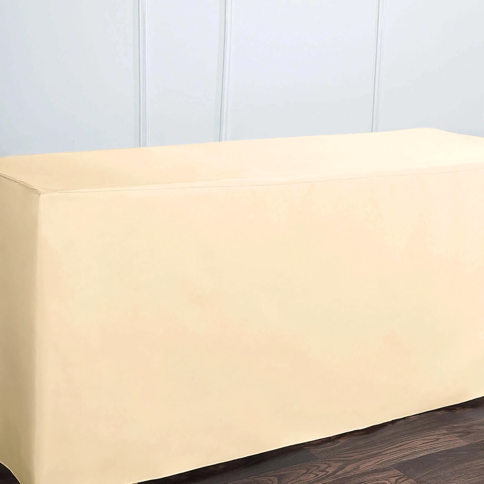 Fitted Polyester 72"x30" Rectangle Tablecloth Beige - Durable Table Cover