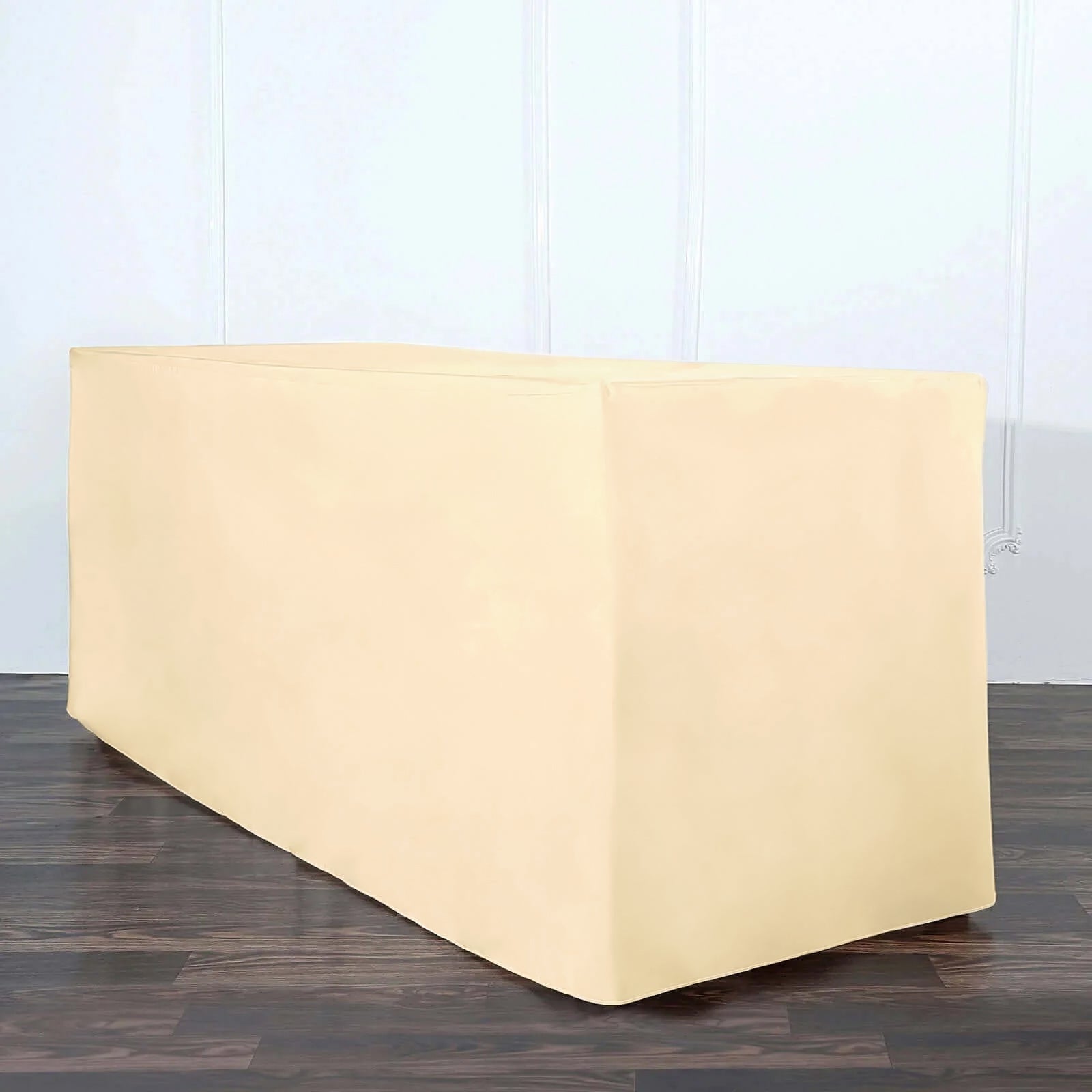 Fitted Polyester 72"x30" Rectangle Tablecloth Beige - Durable Table Cover