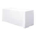 Fitted Polyester 72"x30" Rectangle Tablecloth White - Durable and Easy to Maintain Table Cover for Weddings & Banquets