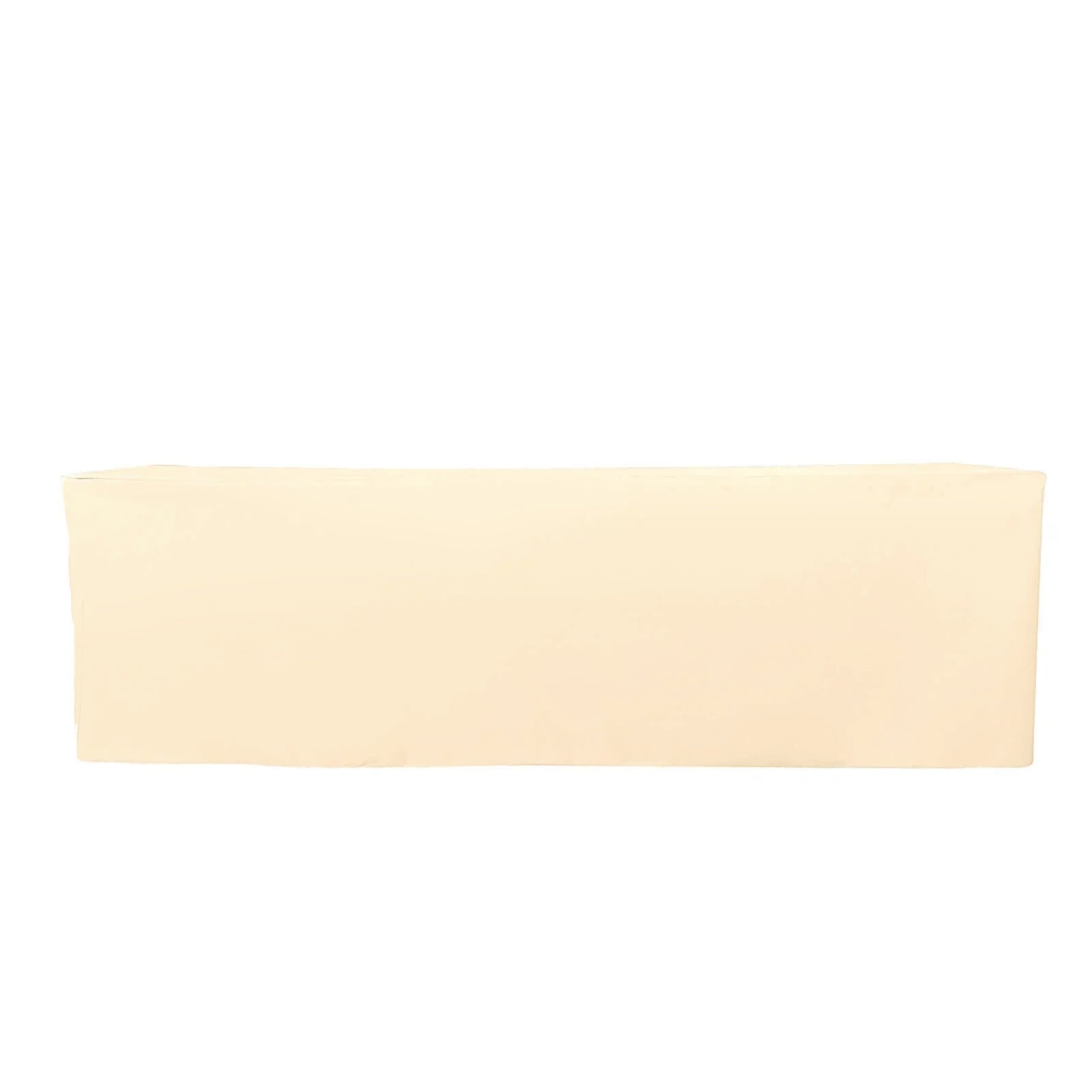 Fitted Polyester 96"x30" Rectangle Tablecloth Beige - Durable and Easy to Maintain Table Cover