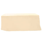 Fitted Polyester 96"x30" Rectangle Tablecloth Beige - Durable and Easy to Maintain Table Cover