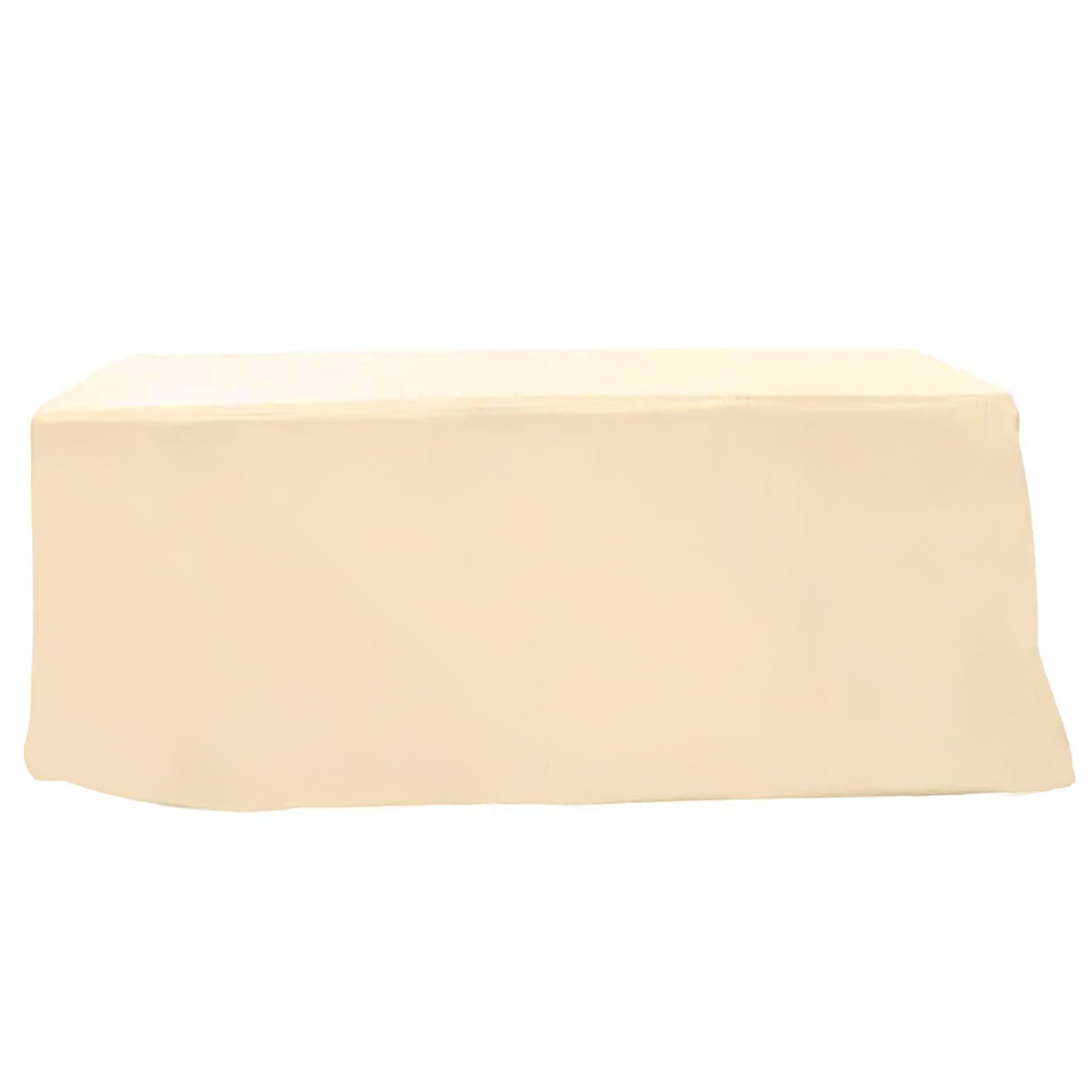 Fitted Polyester 96"x30" Rectangle Tablecloth Beige - Durable and Easy to Maintain Table Cover
