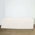 Fitted Polyester 96"x30" Rectangle Tablecloth Ivory - Durable and Easy to Maintain Table Cover