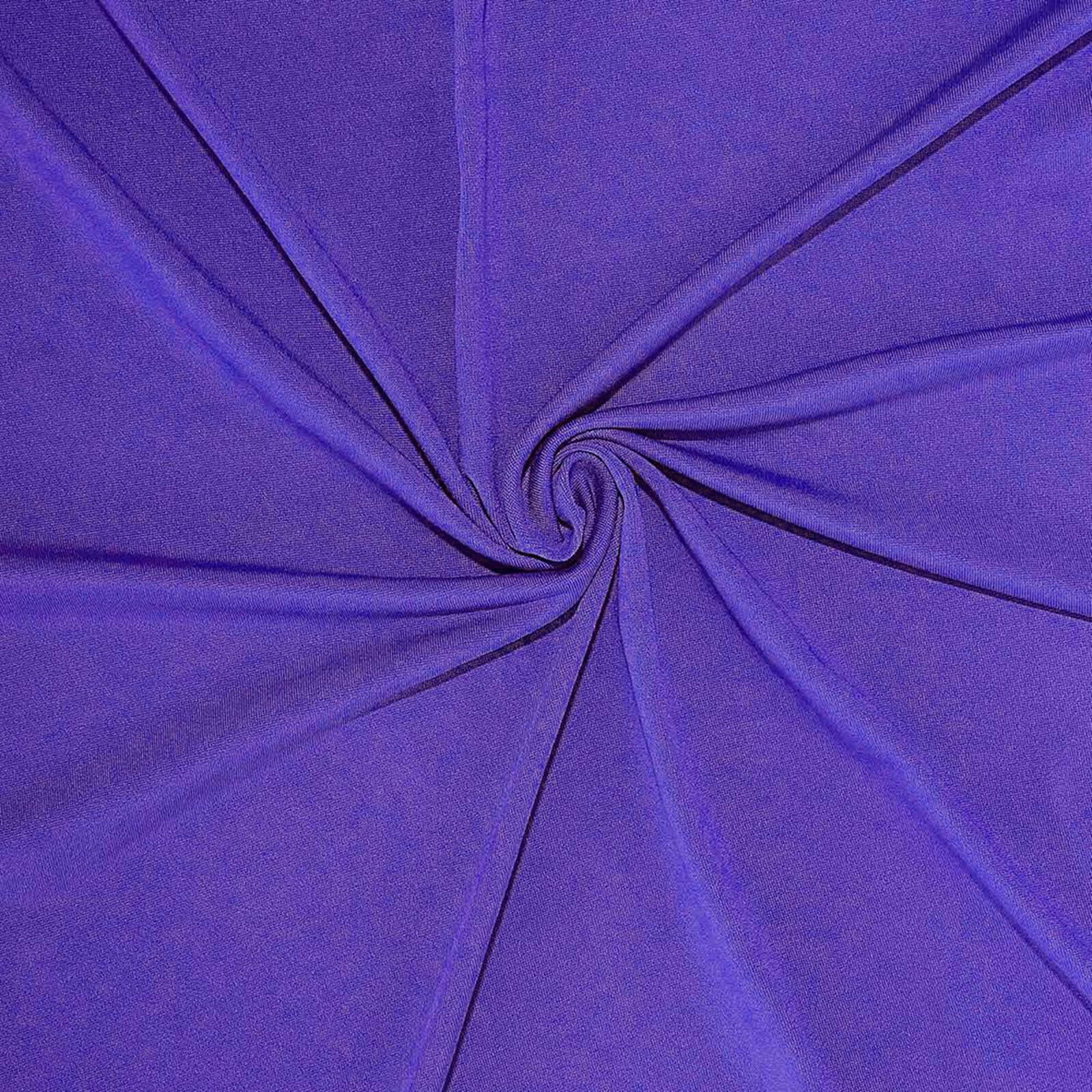 Stretch Spandex 96"x30" Rectangle Table Cover Purple - Durable Form-Fitting Tablecloth